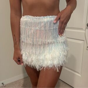 Chic White Fringe Skirt